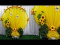 Como Fazer um Painel Redondo Para Festa de Girassol Decoração Aniversário Arco Com Tecido e Flores