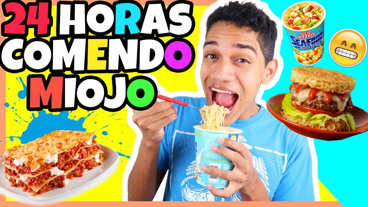 DESAFIO 24 HORAS COMENDO MIOJO OU ALGO RELACIONADO COM MIOJO