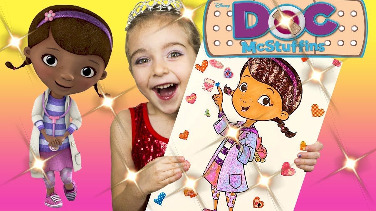Disney Junior DOC McStuffins | DOC McStuffins Coloring Book Video |   Learn Colors For Kids