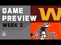 Washington Football Team vs. Cleveland Browns | Week 3 NFL Game Preview