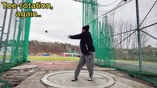 Hammer Throw. 3-turns drill. Master Athletics, M60, 4/2024