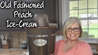 Homemade Old Fashioned Peach Ice-Cream