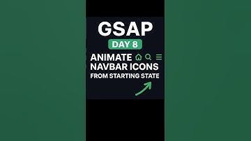 GSAP Day 8 | Navbar Icons Animation with Stagger 🚀 | GSAP.from() Tutorial #shorts #vedxcodingschool