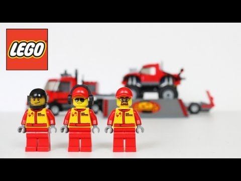 YouTube thumbnail: LEGO Monster Truck Transporter Review, Unboxing, Time Lapse Build City 60027
