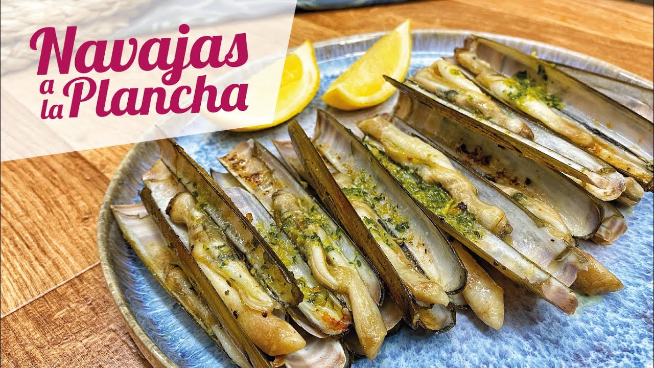 NAVAJAS A LA PLANCHA con el aliño perfecto de ajo y perejil
