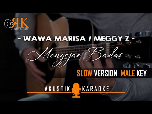 Mengejar Badai - Akustik Karaoke | Slow Version Nada Pria class=