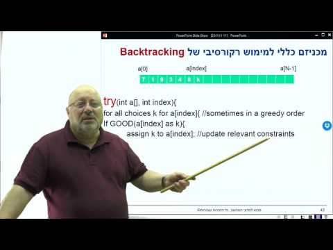 11.6 מכניזם הרקורסיבי של גישת:  Backtracking