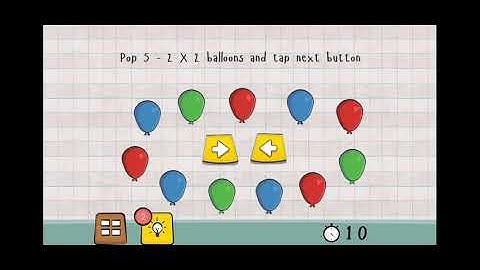 Logic Master 1 - Mind Twist Level 190 Solution | Pop 5 - 2 x 2 Balloons and tap next button