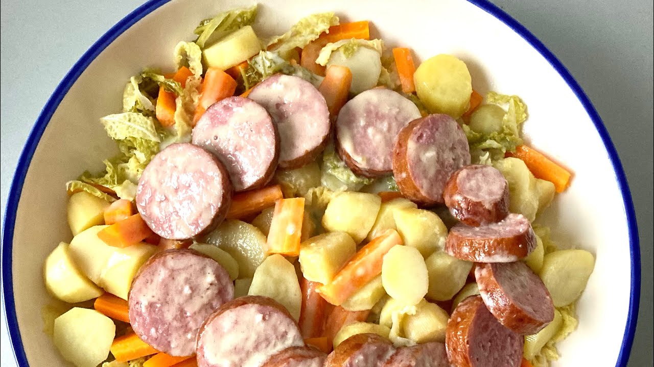 Potée au chou et saucisse de Morteau, sauce moutarde | #thermomix - YouTube