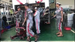 Proses Turun Mesin Bus Hino RG1JSKA #busmania #teloletbasuri #basuri