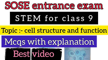sose stem class 9th preparation class | chapter - 8 cell structure and functions mcqs#sose #stem