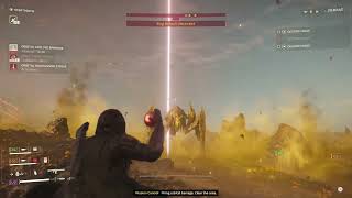 Helldivers 2 - Orbital rail cannon vs Bile Titan