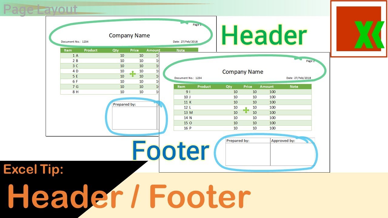 [THAI] Excel Tip: Page Header and Footer | หัวกระดาษ ท้ายกระดาษ