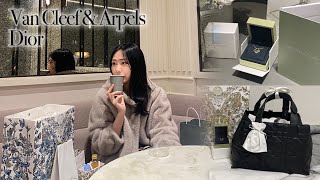 vlog #10 | Shopping Vlog | 반클리프 그레이 자개 목걸이✨| 디올 뚜주흐 미듐👜 +언박싱🎁 | 신세계 라운지 (Van Cleef & Arpels, Dior)