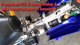 Fiz R is hard to start & there is a popping sound in the exhaust, this is the problem...! #servic...