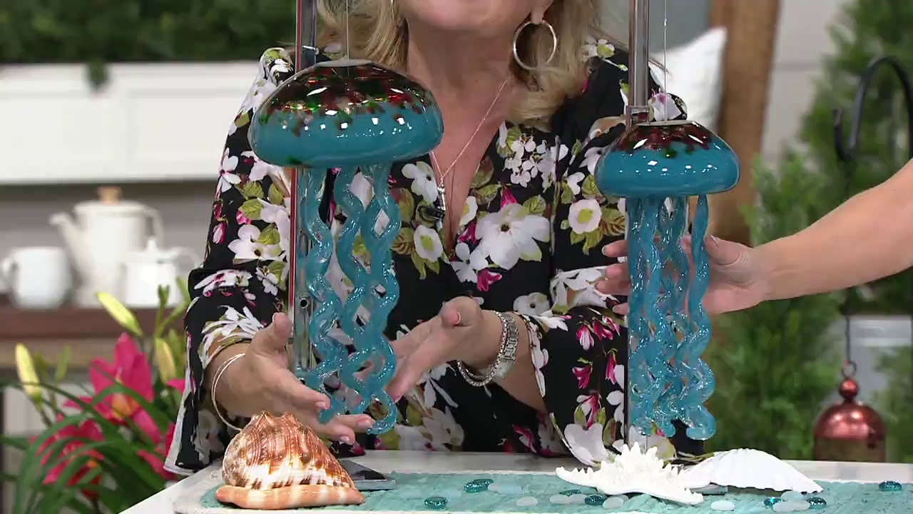 Ultimate Innovations Glass Jellyfish Windchimes on QVC