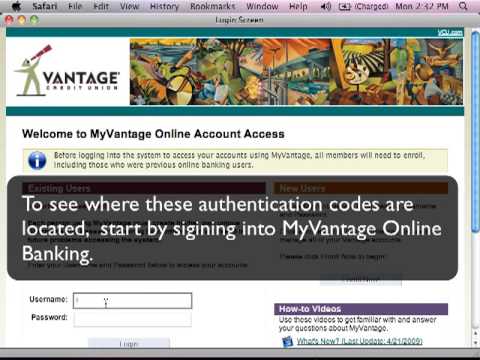 Vantage Credit Union Login >> Vantage Credit Union Authentication Codes Vantage Credit Union Login >> Vantage Credit Union Authentication Codes
