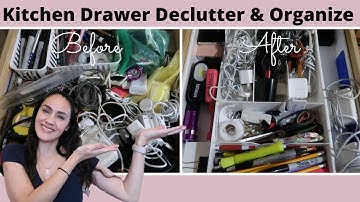 KITCHEN DRAWER DECLUTTER & ORGANIZE WITH ME!! *Extremely Satisfying*
