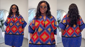 How to Sew Stylish Keyhole BuBu Kaftan with Mix Ankara Fabric