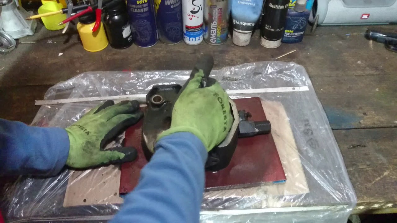 Как шлифануть головку мотоблока, в домашних условиях. - YouTube