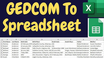 Convert GEDCOM To Spreadsheet - Without Technical Knowhow