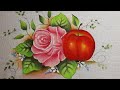 Como pintar Rosa com maçã para iniciantes parte 1 apostila jogo de cozinha