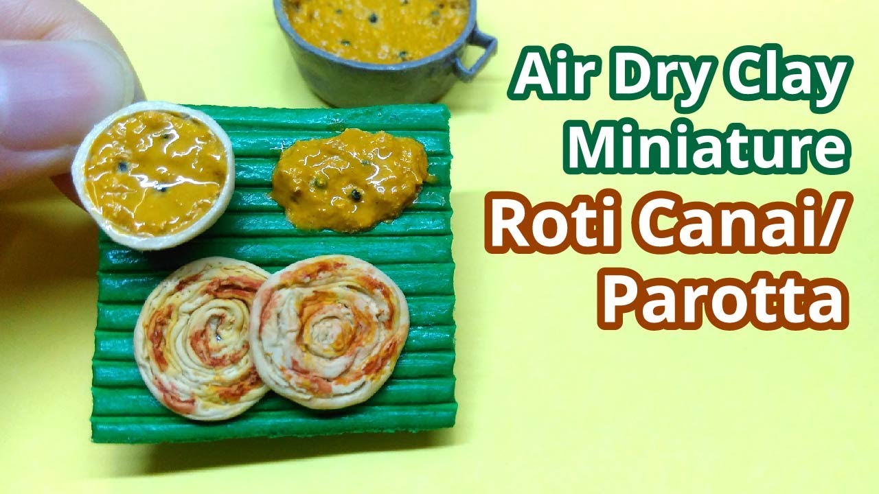 DIY Miniature Roti Canai/ Parotta | Air Dry Clay/ Polymer Clay