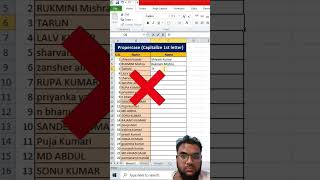 Change first letter in capital in excel #excel #exceltips #excelshortcuts el