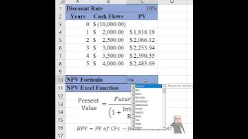 Calculating NPV using Microsoft Excel #shorts #excel