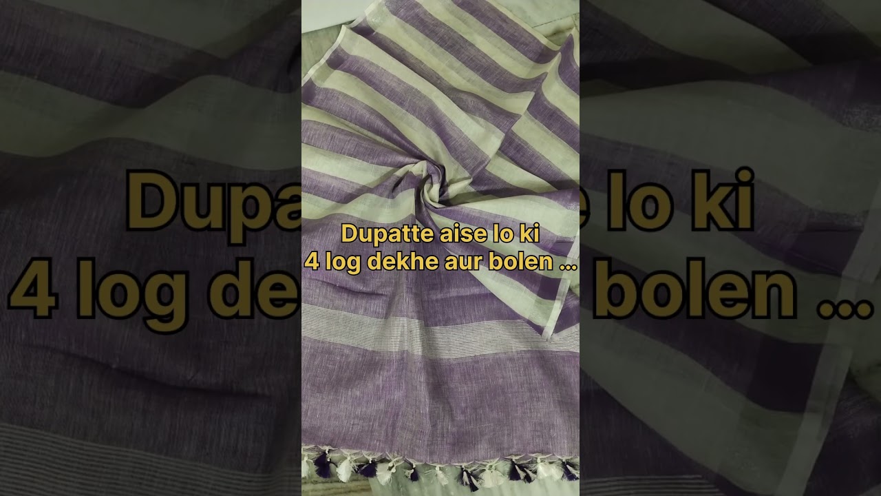 120 count pure Linen yarn dye dupatta ||  linen saree manufacture || 