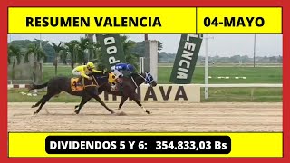 RESUMEN DE VALENCIA, Resultados de las Carreras de este Sabado 04 DE MAYO de 2024 en HINAVA