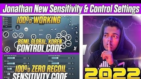 Jonathan new 2 thumb Setup Breakdown With Hand Cam // Control Code & Sensitivity of Jonathan Gaming