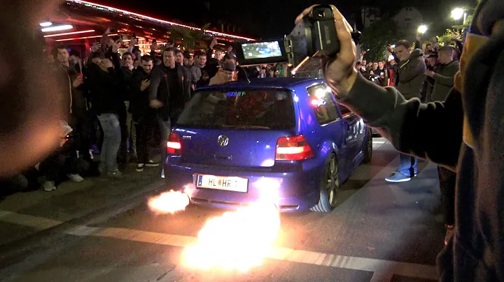 VW Golf IV R32 Turbo CRAZY ANTI LAG + HUGE FLAMES