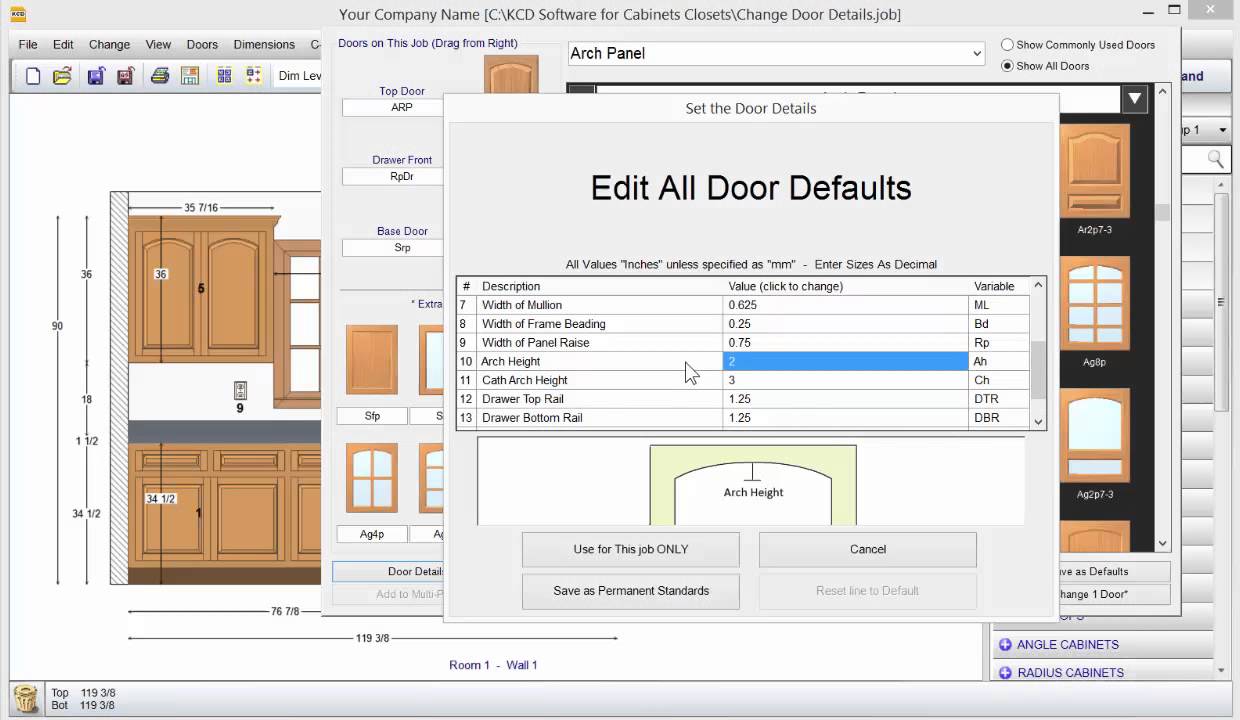 Set door details in KCD Software YouTube