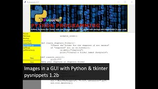 Python and Tkinter GUI - Add an image to a gui (pysnippets 1.2b)