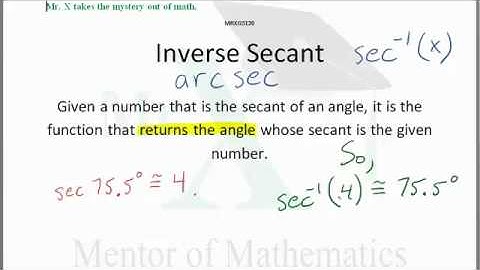 Glossary-Inverse Secant