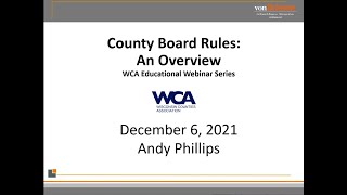 County Board Rules - General Overview