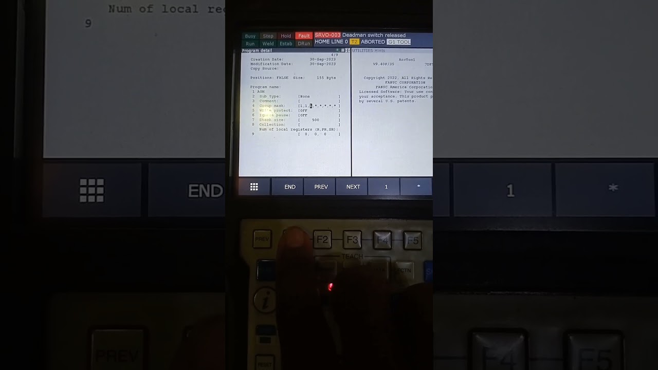 Fanuc robot new program