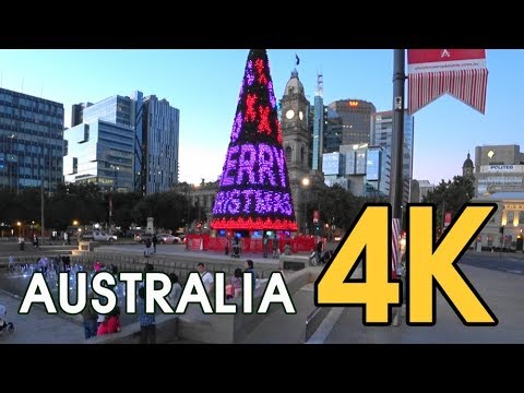 【4k-world-tour-australia】-giant-christmas-tree-lights---place-to-visit-in-adelaide