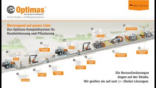 Optimas Komplettsystem: Randeinfassung u. Pflasterung/Solution for kerbing and paving job-sites