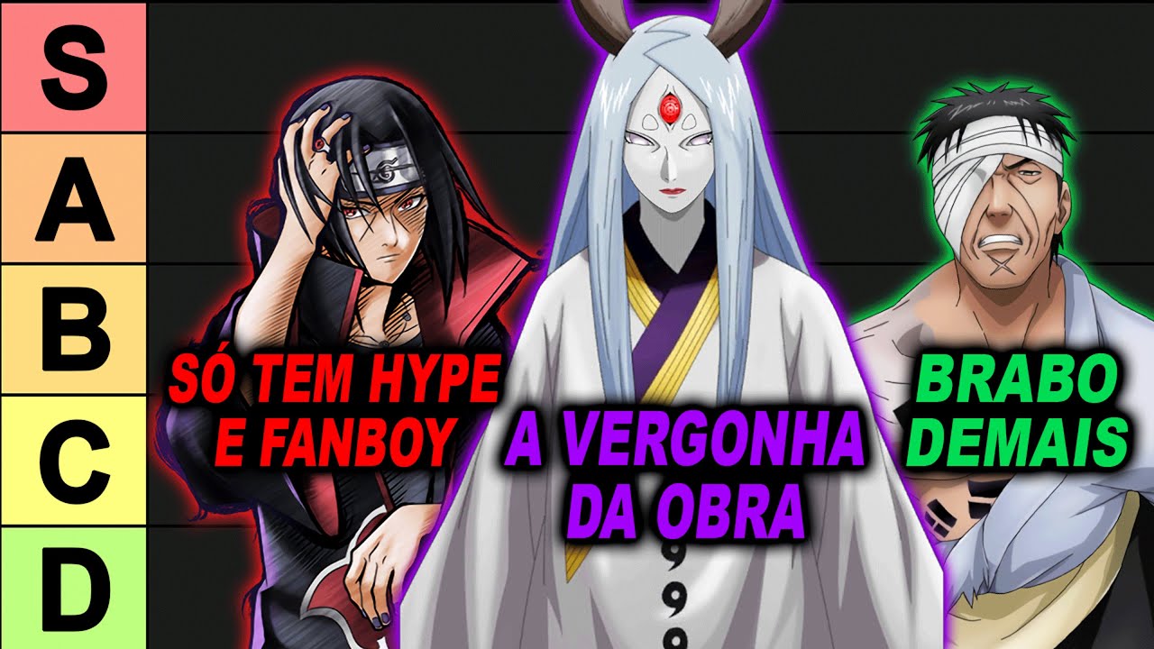 TIER LIST dos VILÕES de NARUTO CLÁSSICO/SHIPPUDEN 