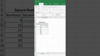 Square Root Formula Use in Excel || #excel #exceltips #squareroot #exceltutorial #exceltricks #short