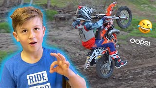 9 YEAR DOES 12 O'CLOCK WHEELIE! HUDSON RIDES AT COMPOUND