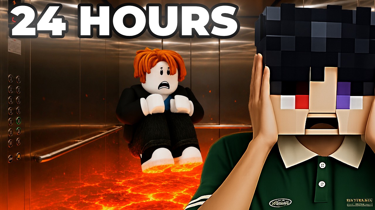 I Survived 24 HOURS In A Mysterious Elevator | ROBLOX - YouTube