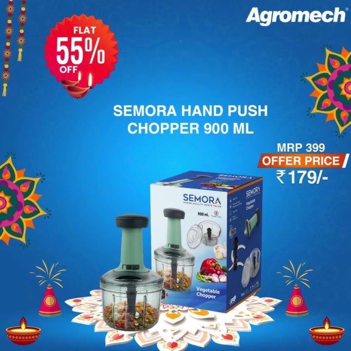 Diwali Sale @Agromechindustries Make cooking easier with the Semora Push Chopper @Agromechindustries