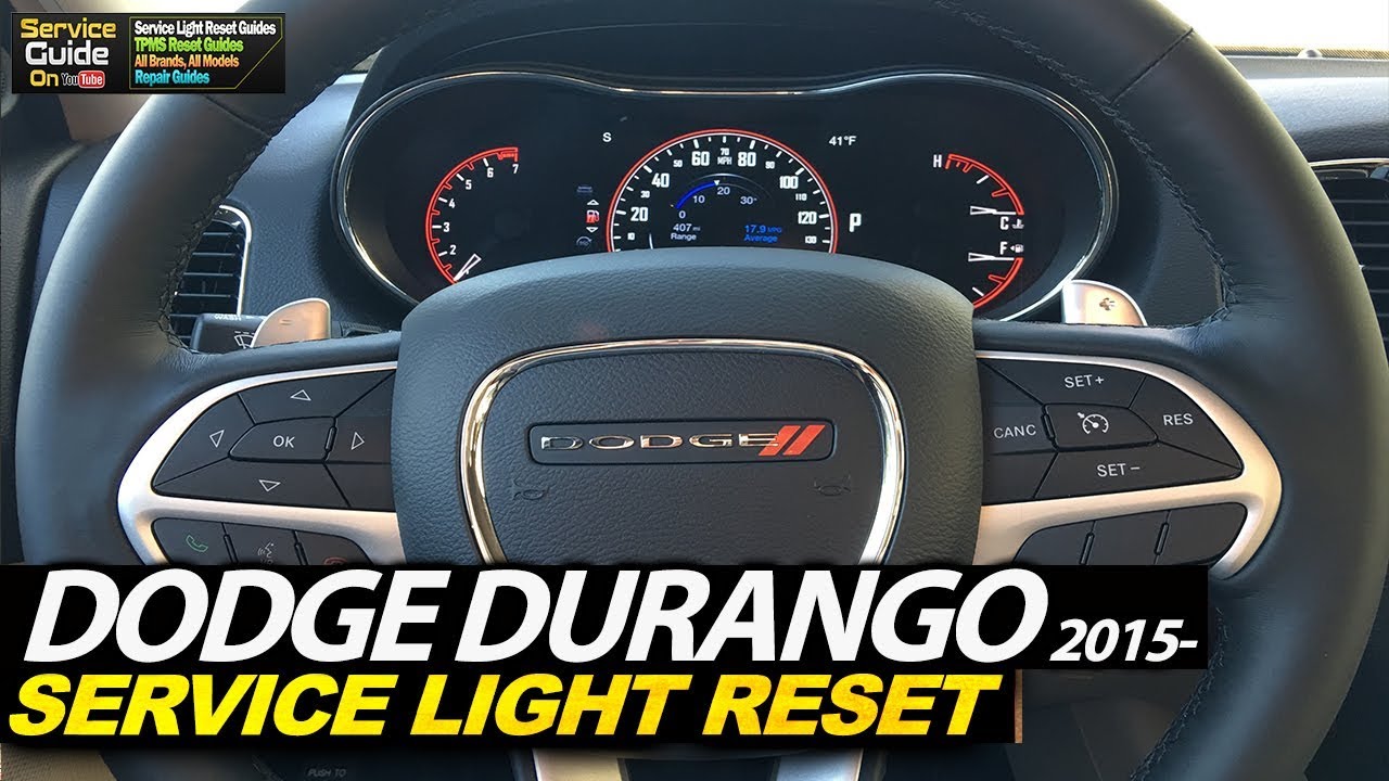 Dodge Durango 2015- Service Light Oil Life Reset - YouTube