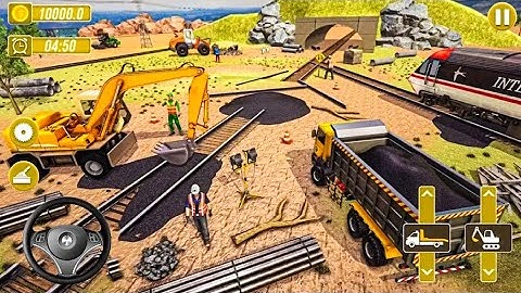 City Train Track Construction Sim : Station Builder Game - Mobile Android Gameplay