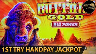 🔥FIRST TRY HANDPAY JACKPOT🔥 NEW SLOT - BUFFALO GOLD MAX POWER MASSIVE WIN | HUFF N" MORE PUFF SLOT