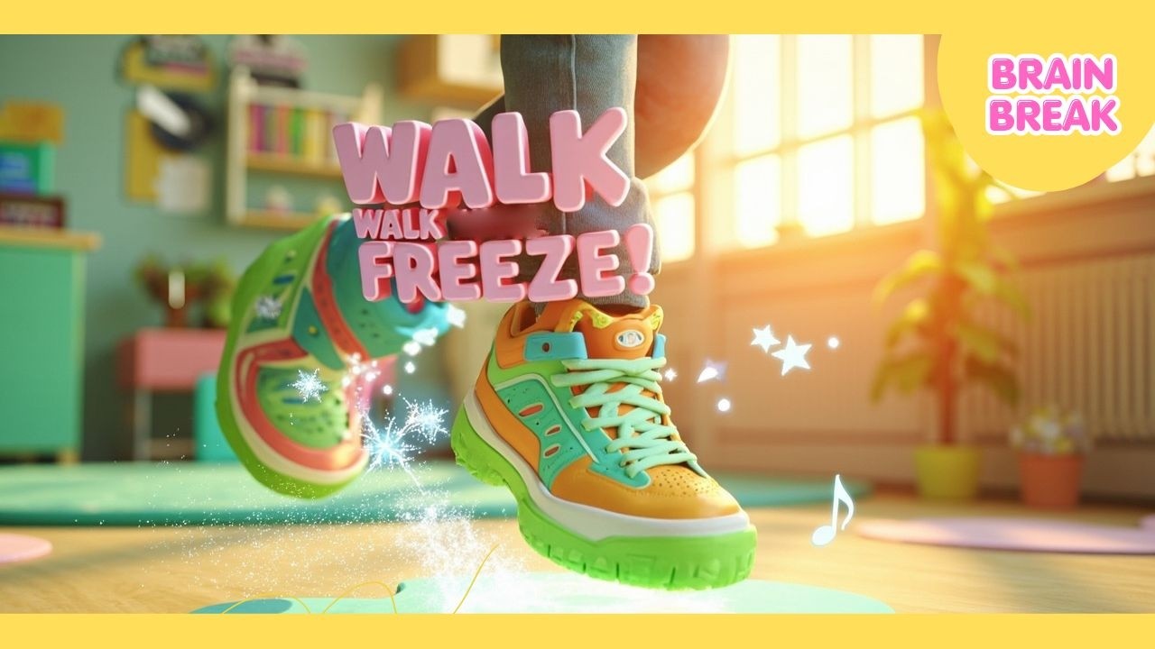 Walk Walk Freeze! Kids Freeze Dance Brain Break Song - YouTube