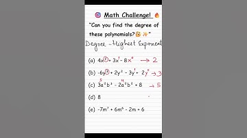 Degree of the Polynomials Explained! #degreeofpolynomial #gedmath  @GEDMathSimplified #class9maths